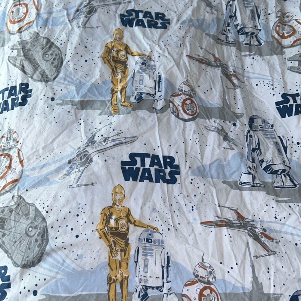 Pottery Barn Kids Star Wars Duvet Cover - Blue, Gold, Gray
